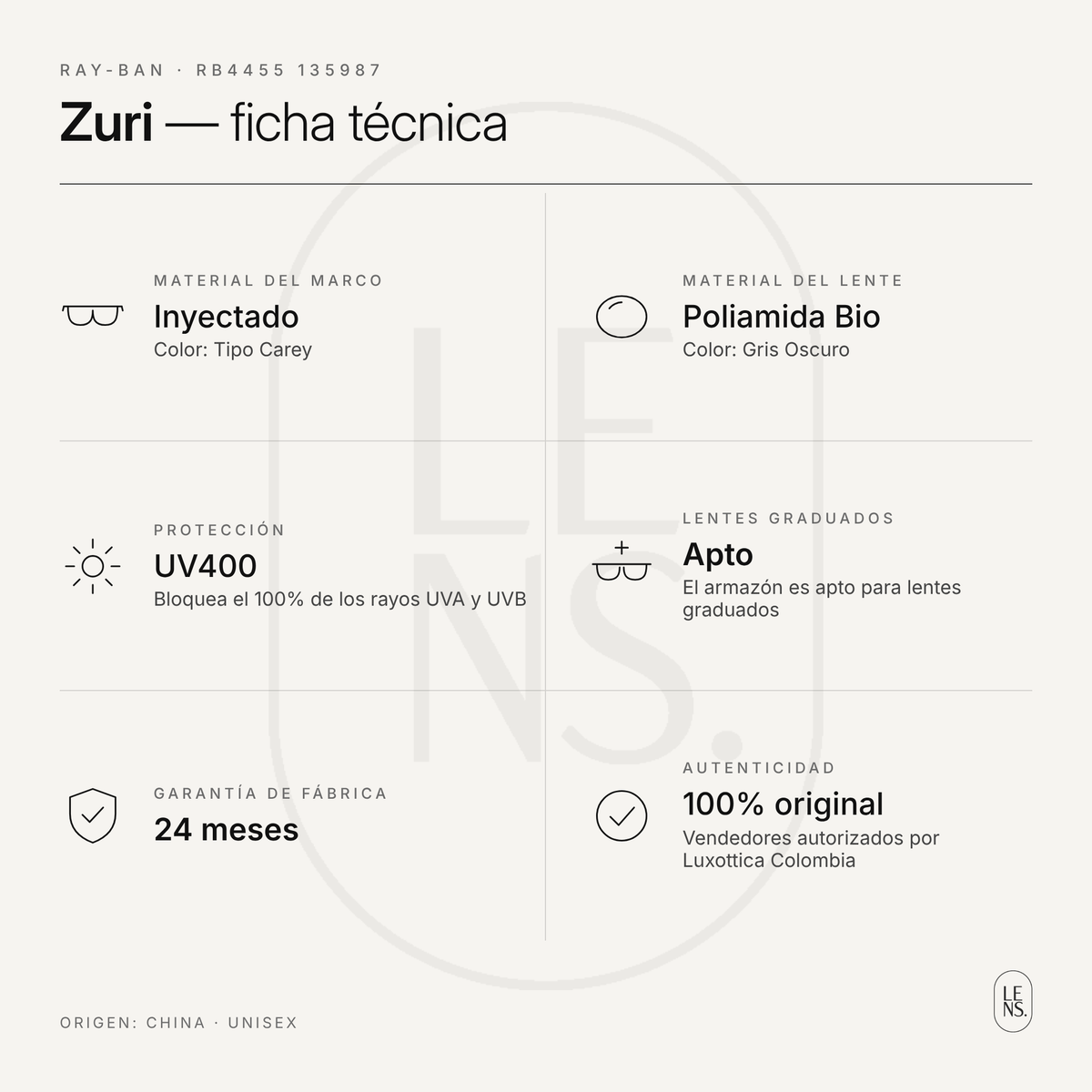 Ray-Ban Zuri – Gafas de Sol Gris Oscuro